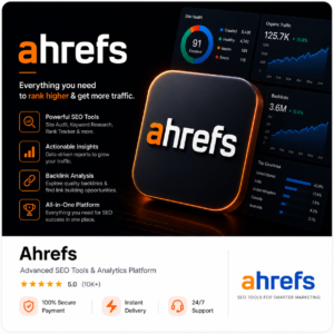 Buy Ahrefs in Pakistan premium SEO tool dashboard with instant delivery.